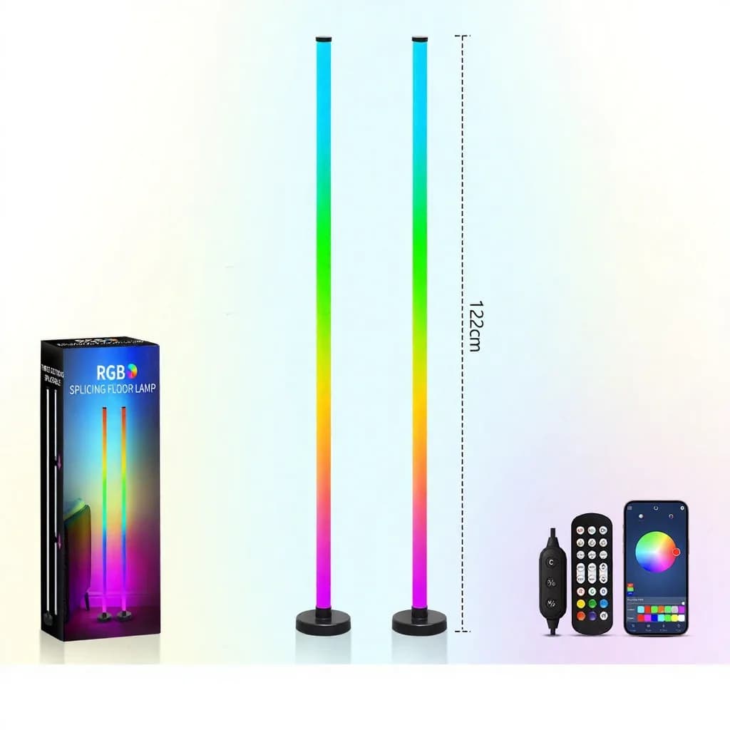 Lampa stojąca RGB z synchronizacją muzyki, świeceniem 360°, sterowaniem aplikacją do gier