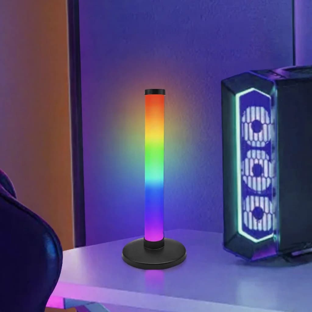 Lampka atmosferyczna RGB reagująca na dźwięk do stanowiska gamingowego