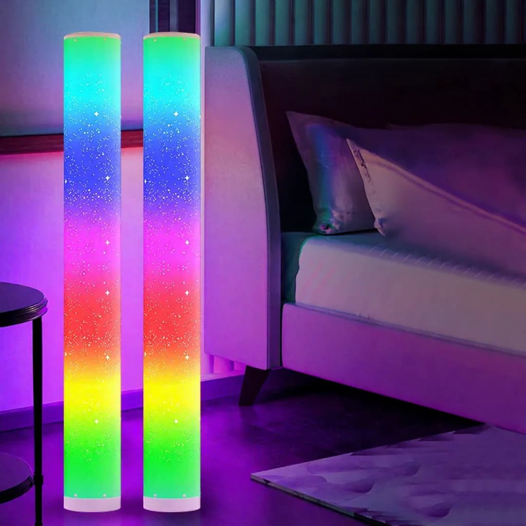 Lampa stojąca RGB LED z efektem gwiaździstym i pilotem