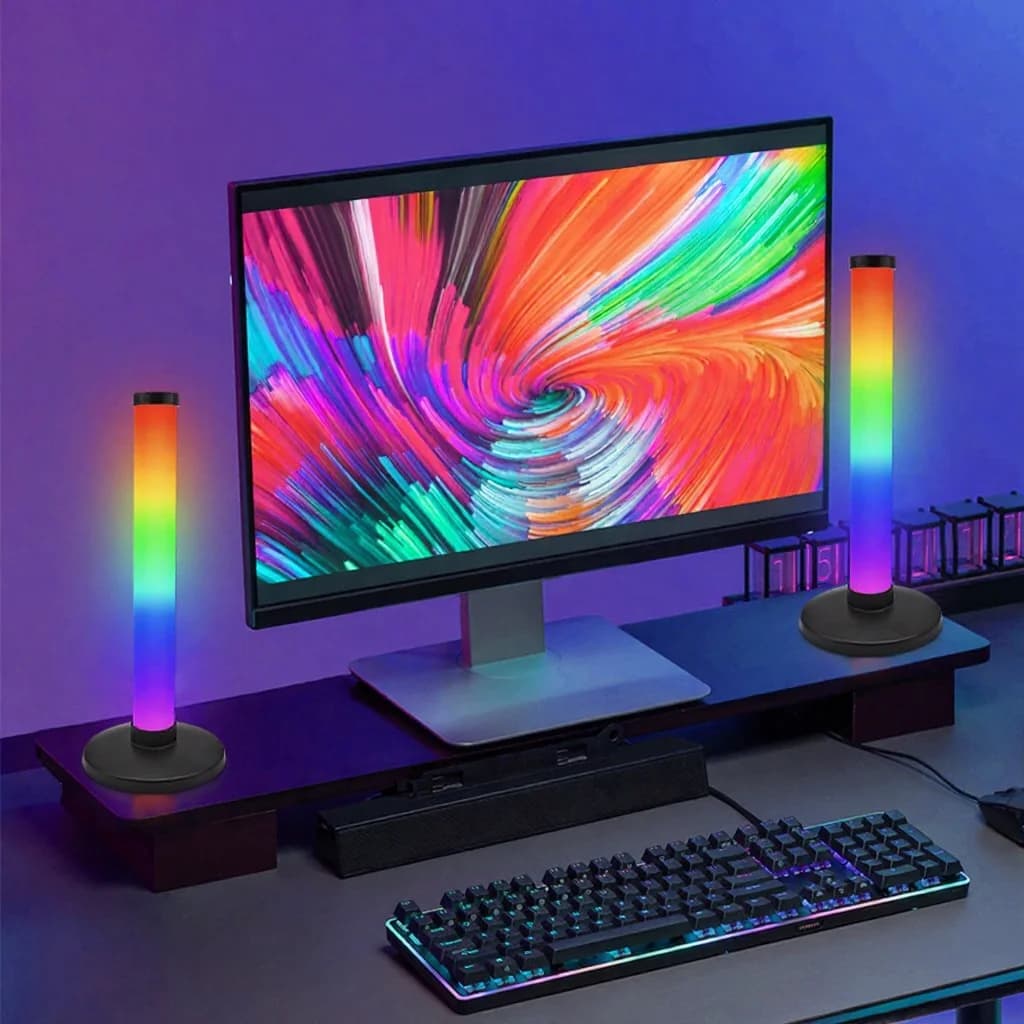 Lampka atmosferyczna RGB z synchronizacją dźwięku i sterowaniem aplikacją na biurko