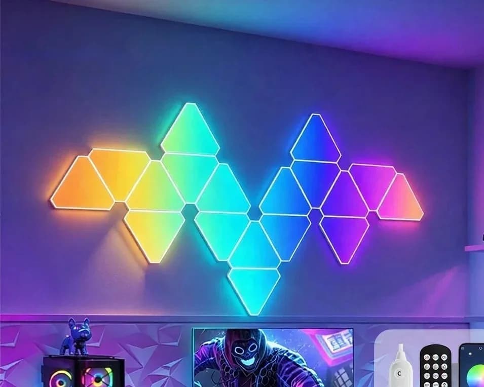 Zestaw inteligentnych lamp ściennych LED Triangle RGB do gier