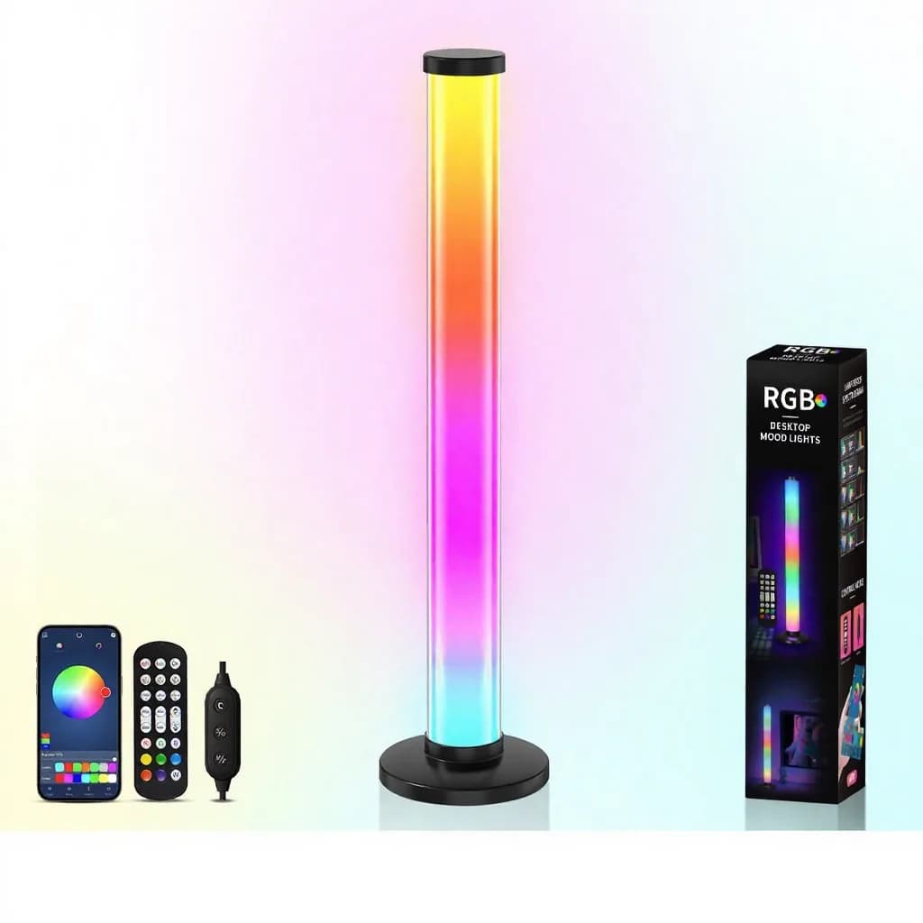 Lampka biurkowa USB RGB 360° reagująca na dźwięk, światło ambientowe
