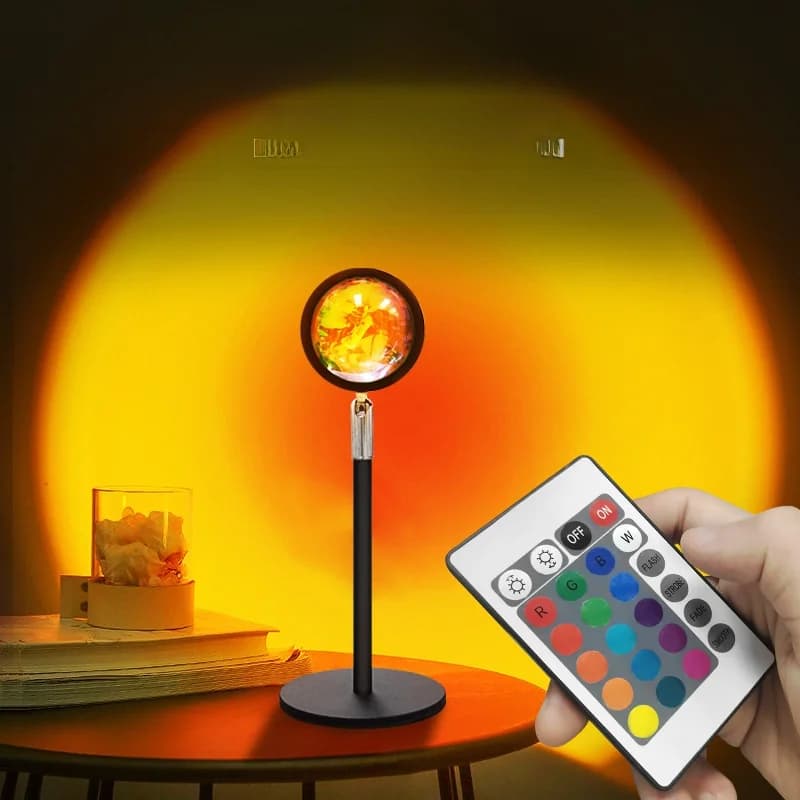 USB Lampa Projekcyjna Zachód Słońca RGB do Dekoracji Biurka