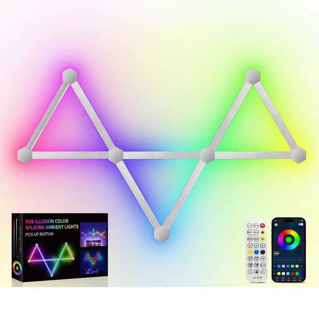 Inteligentne łączone światła ścienne LED RGB ze sterowaniem aplikacją i synchronizacją muzyki