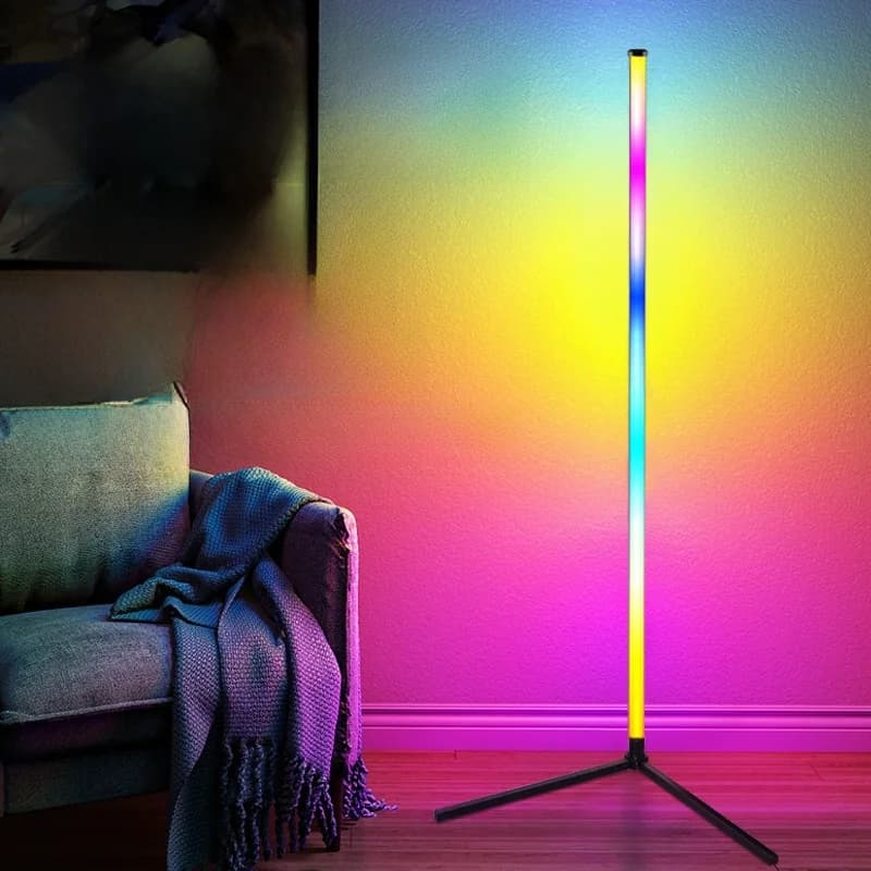 Lampa Podłogowa RGB z Synchronizacją Muzyki, Pilotem i Sterowaniem Aplikacją