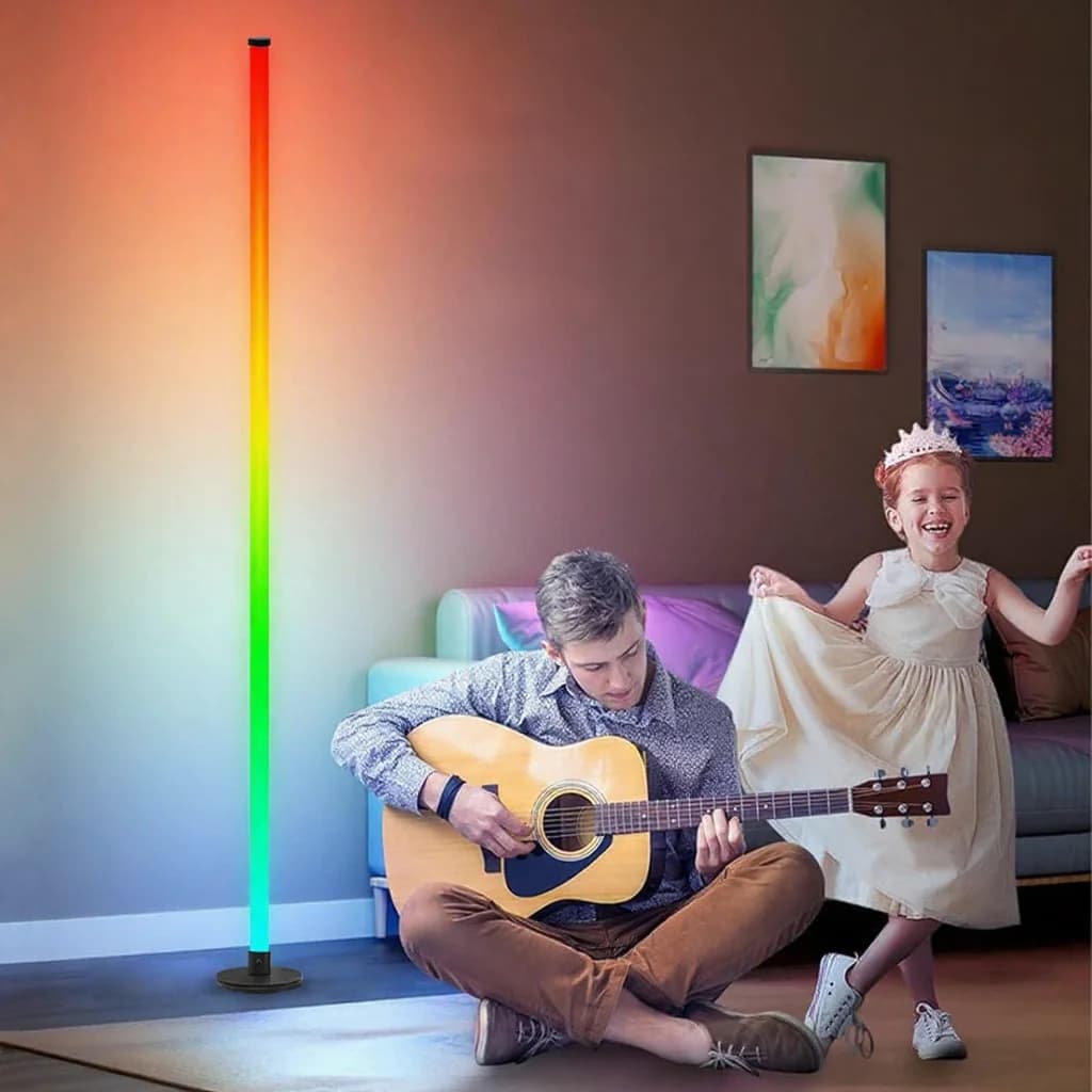 Lampa stojąca RGB LED do salonu ze sterowaniem aplikacją