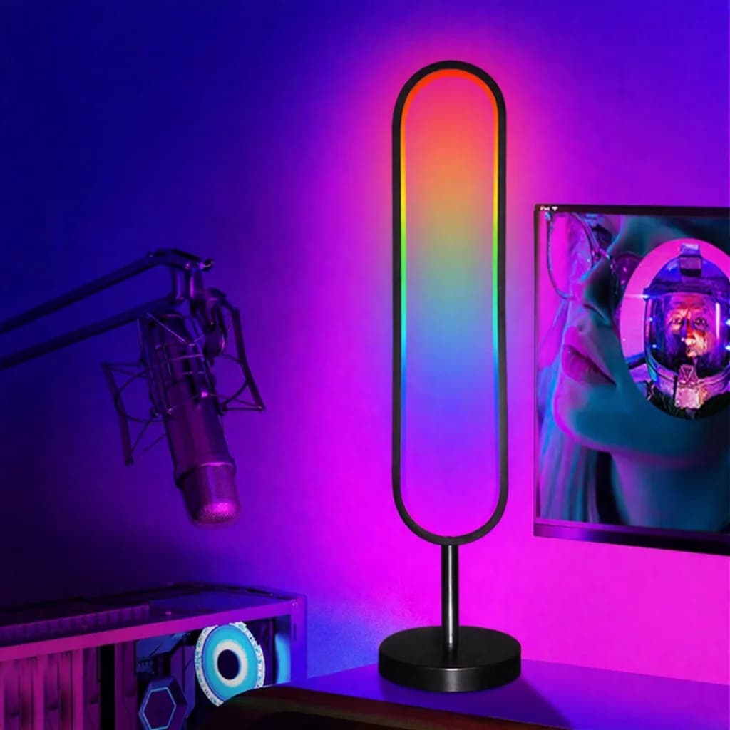 Lampa stojąca RGB w kształcie U z reakcją na dźwięk