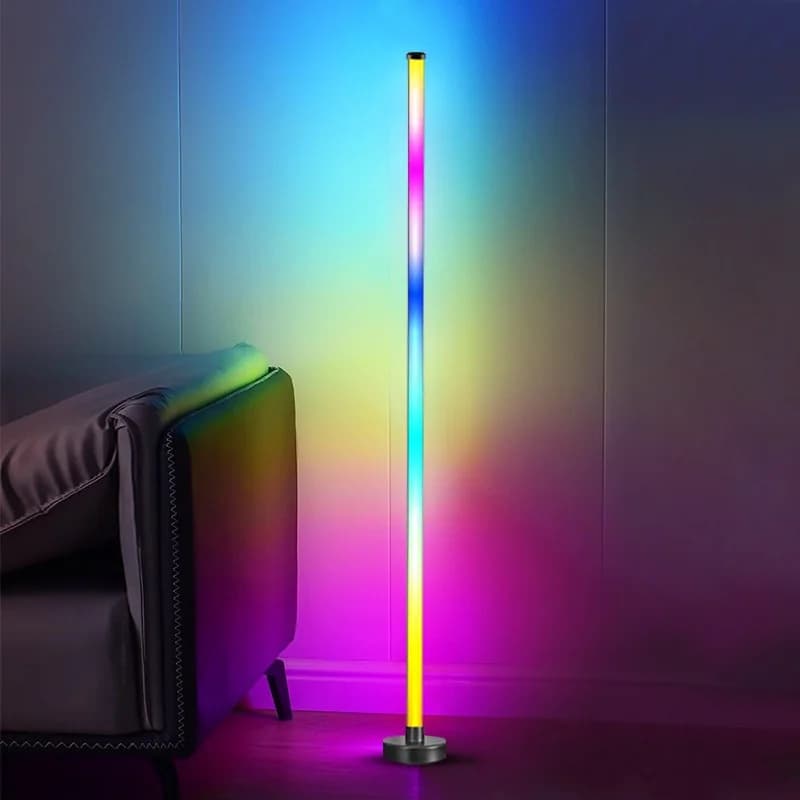 Narożna lampa stojąca LED RGB z synchronizacją muzyki, sterowaniem aplikacją i pilotem