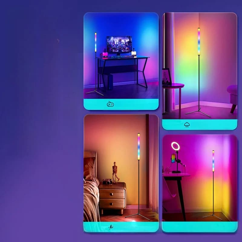 Lampa stojąca RGB ze zmianą kolorów, synchronizacją muzyki i sterowaniem aplikacją