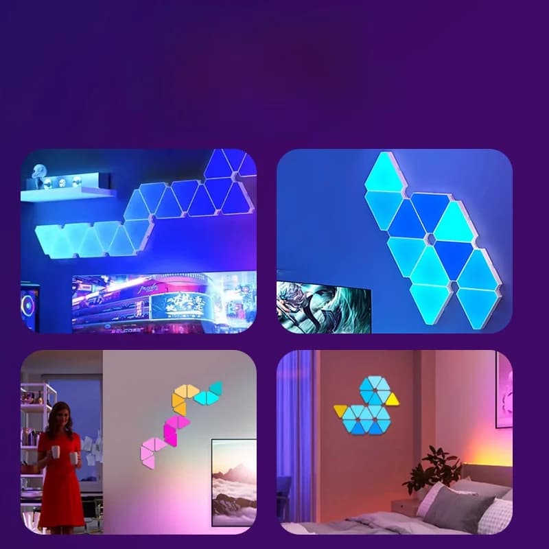 Zestaw inteligentnych lamp ściennych LED Triangle RGB do gier