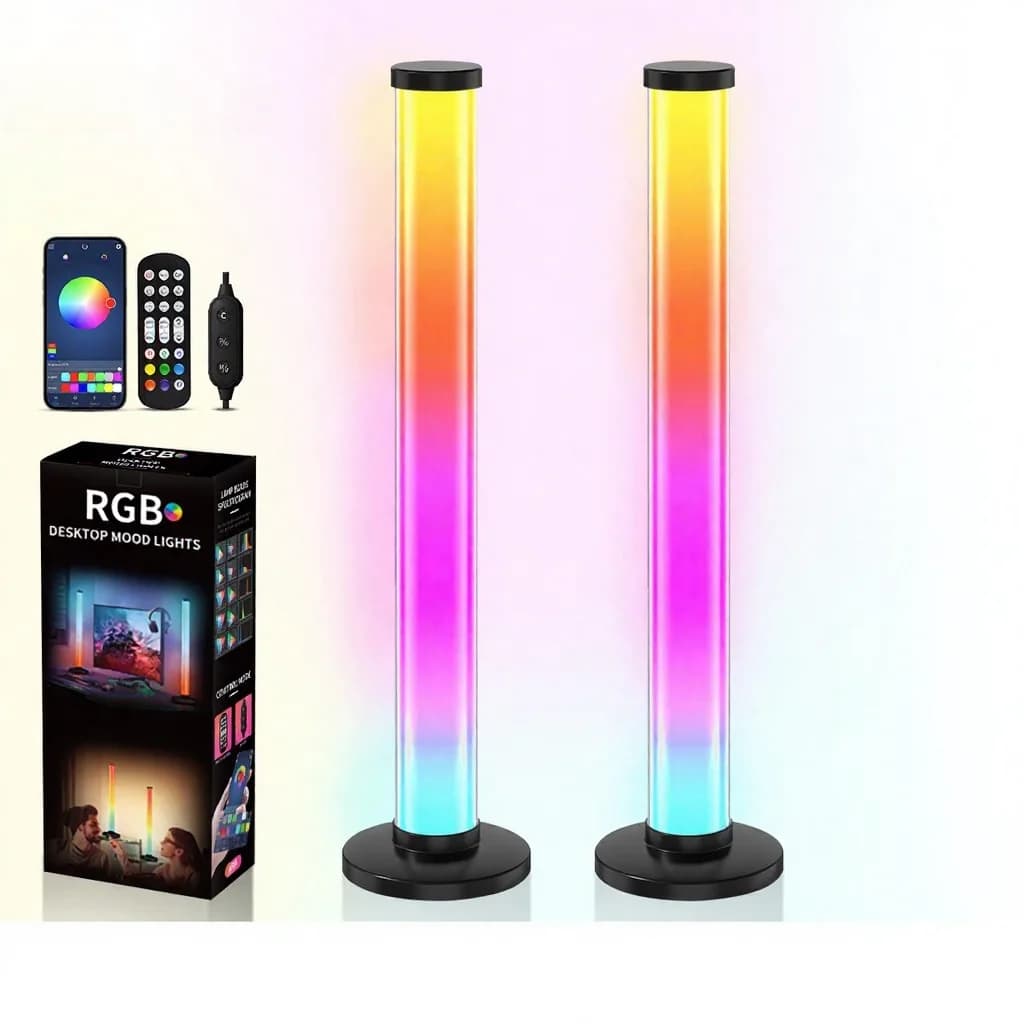 Lampka biurkowa RGB 360° reagująca na dźwięk ze sterowaniem aplikacją i pilotem