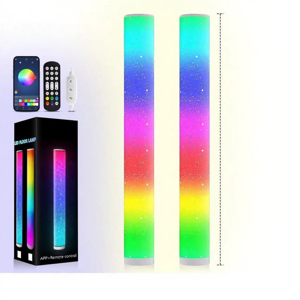 Lampa stojąca RGB LED z efektem gwiaździstym i pilotem