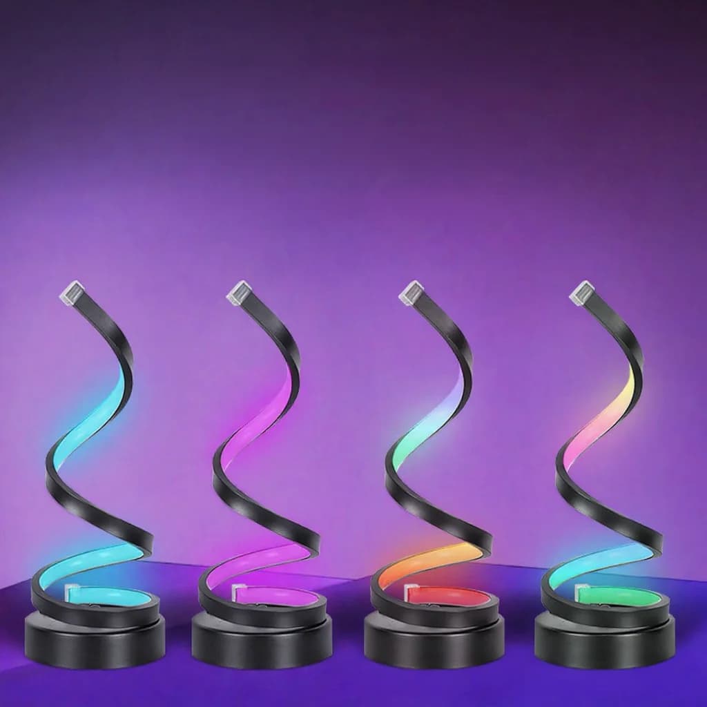 Spiralna lampka atmosferyczna RGB z reakcją na dźwięk i sterowaniem aplikacją