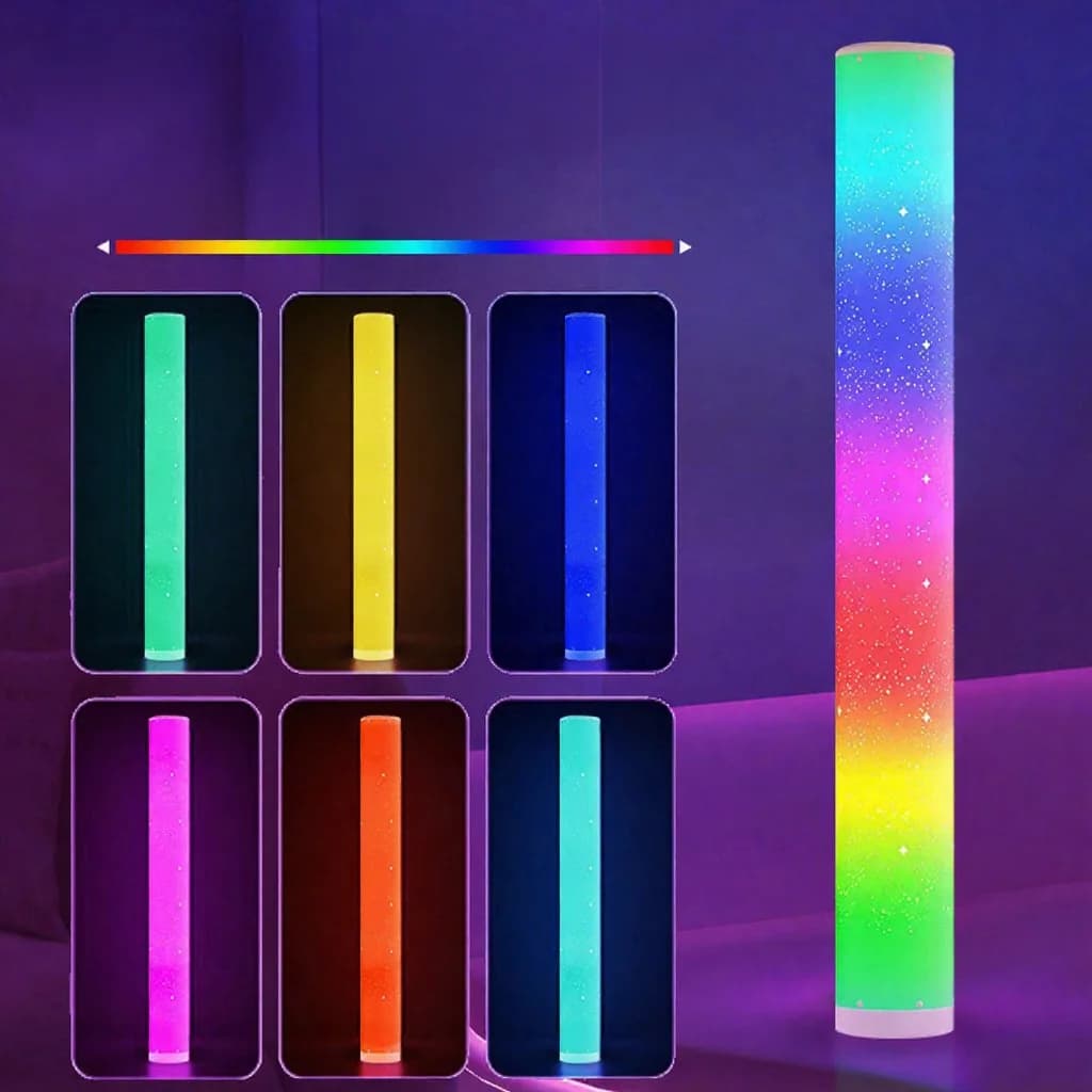 Lampa stojąca RGB LED z efektem gwiaździstym i pilotem