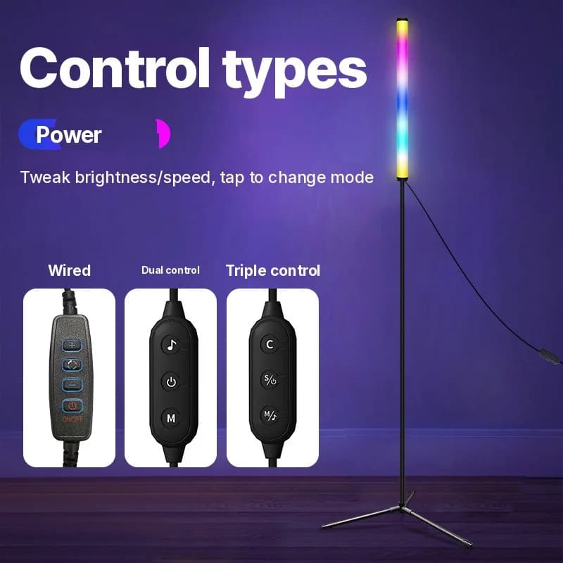 Lampa stojąca RGB ze zmianą kolorów, synchronizacją muzyki i sterowaniem aplikacją