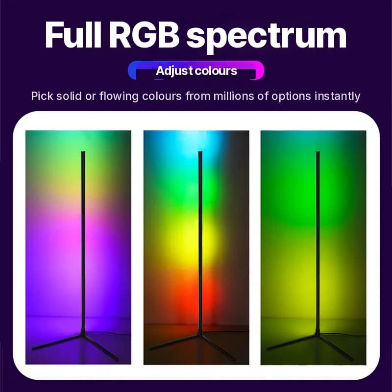 Lampa Podłogowa RGB z Synchronizacją Muzyki, Pilotem i Sterowaniem Aplikacją