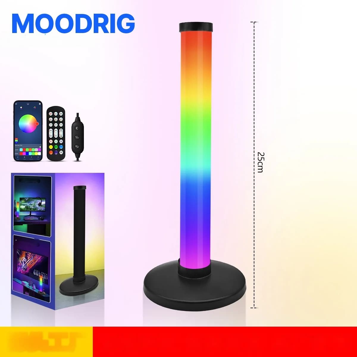 Lampka atmosferyczna RGB reagująca na dźwięk do stanowiska gamingowego