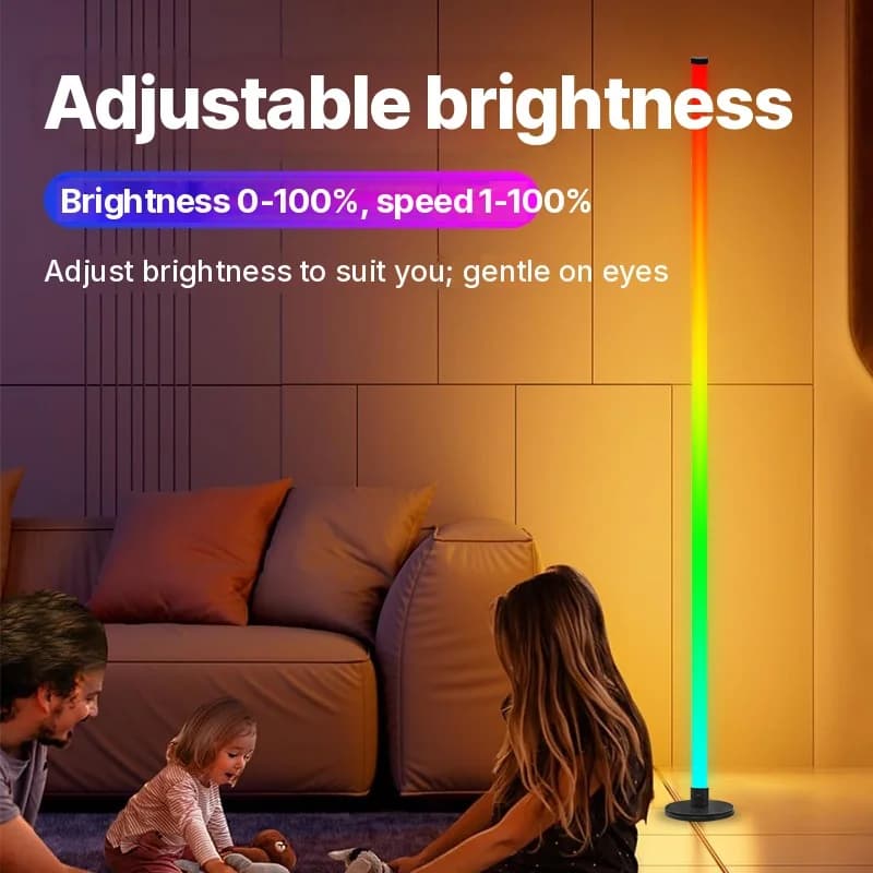 Lampa stojąca RGB LED do salonu ze sterowaniem aplikacją