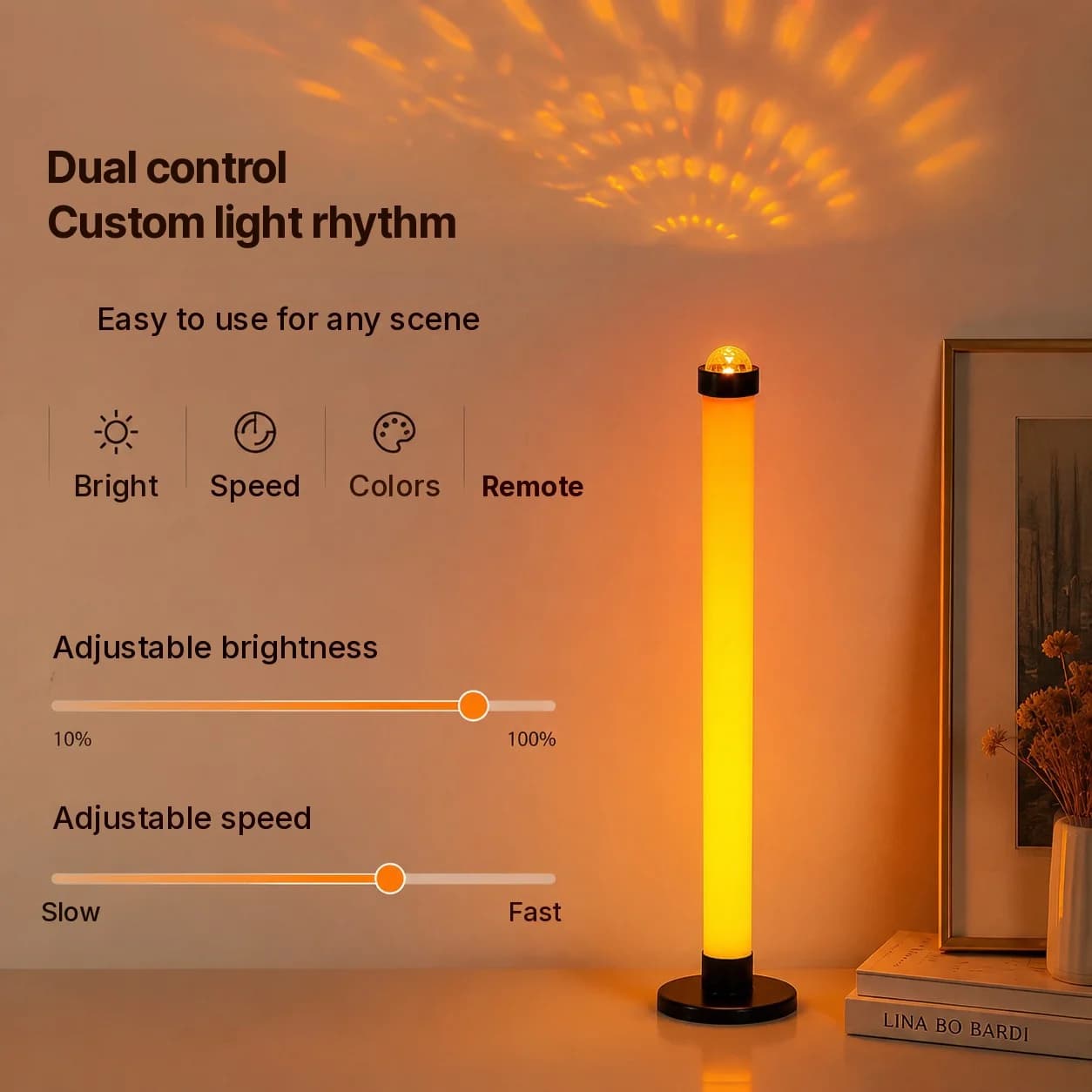 Lampa Atmosferyczna RGB z Projekcją, Synchronizacją Muzyki i Pilotem