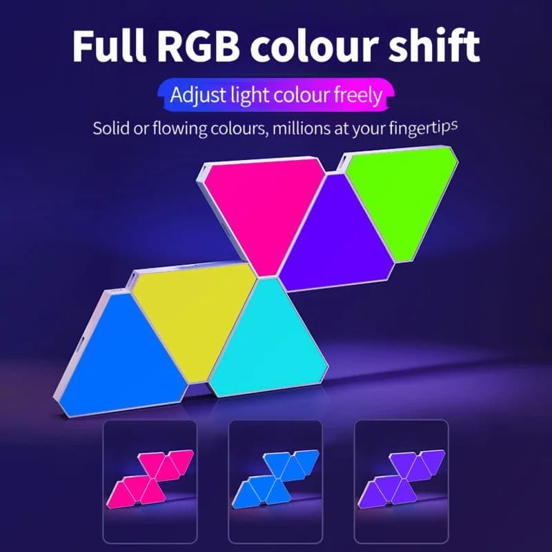 Zestaw inteligentnych lamp ściennych LED Triangle RGB do gier