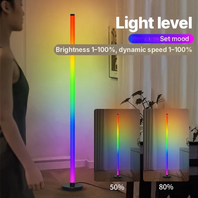 Lampa stojąca RGB z modułową konstrukcją, synchronizacją muzyki i sterowaniem aplikacją