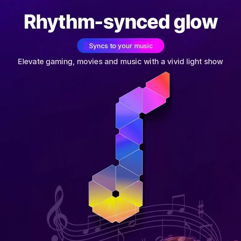 Zestaw inteligentnych lamp ściennych LED Triangle RGB do gier